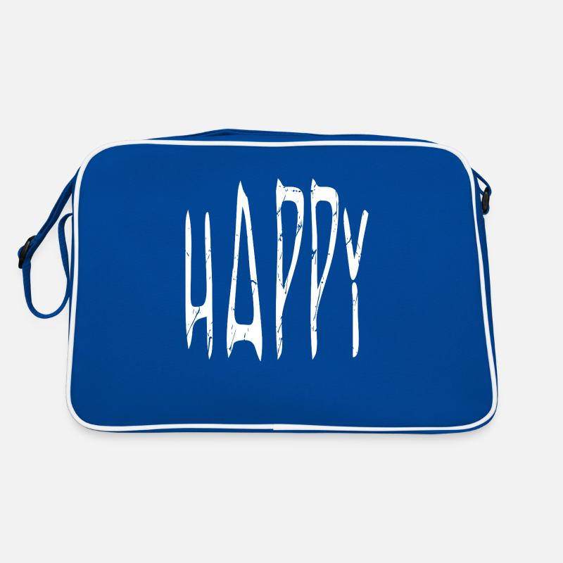 Joy Rough Typographic Pattern Retro Bag