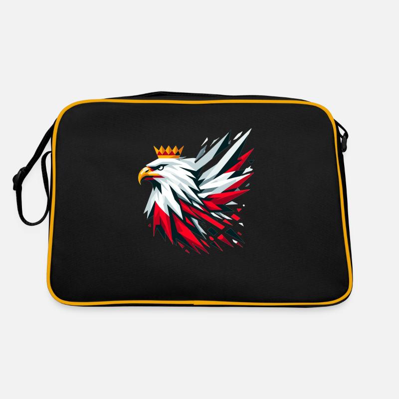 Poland Polska Eagle Flag Flag Geometry Gift - Retro Bag - black/gold