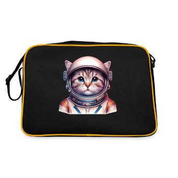 Space_cat - Retro Tasche - Schwarz/Gold - Hinten
