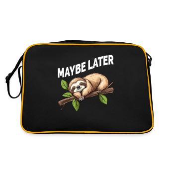 Funny Sloth Maybe Later - Retro Bag - black/gold - Back