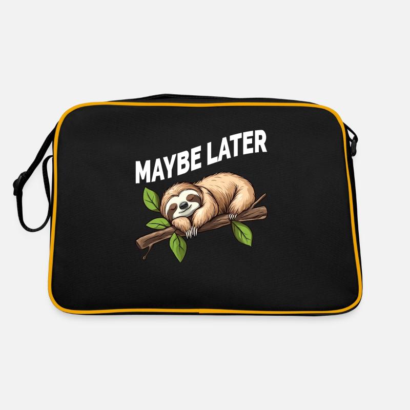Funny Sloth Maybe Later Retro Bag