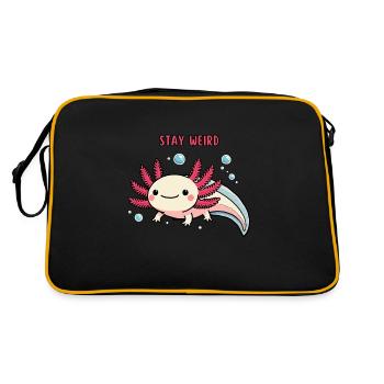 Weird Axolotl - bleib einfach du - Retro Tasche - Schwarz/Gold - Hinten
