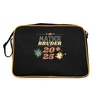 Matsch Bruder 2025 obstacle Matsch Lauf OCR Motto - Retro Tasche - Schwarz/Gold - Hinten