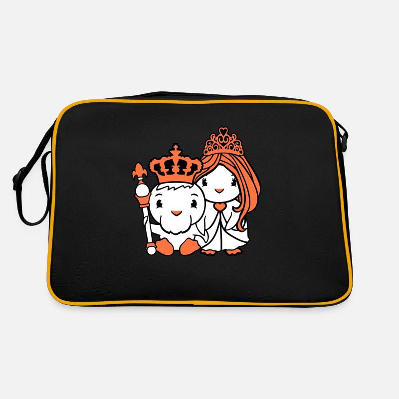 2 Ducks King Queen Prince Princess Couple Crown Retro Bag