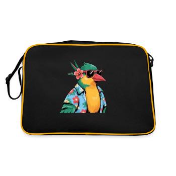 Colibri Oiseau Drôle D’été - Sac Retro - noir/or - Dos