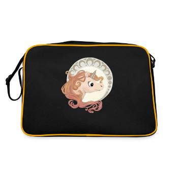 Elegantes Einhorn - Retro Tasche - Schwarz/Gold - Hinten