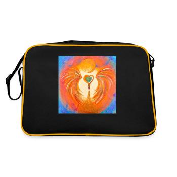 Herzengel Liebesfreude - Retro Tasche - Schwarz/Gold - Hinten
