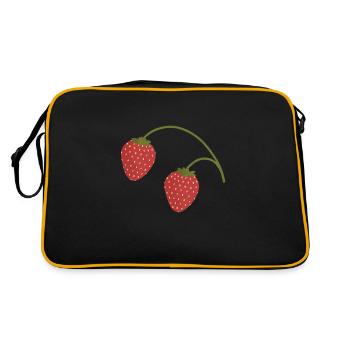 Erdbeeren - Retro Tasche - Schwarz/Gold - Hinten