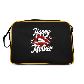 Happy Mother - Retro Tasche - Schwarz/Gold - Hinten