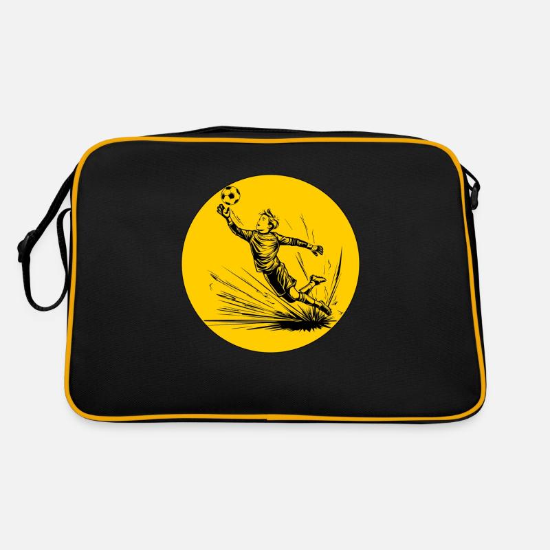 Gardien de but (noir et jaune) Sac Retro