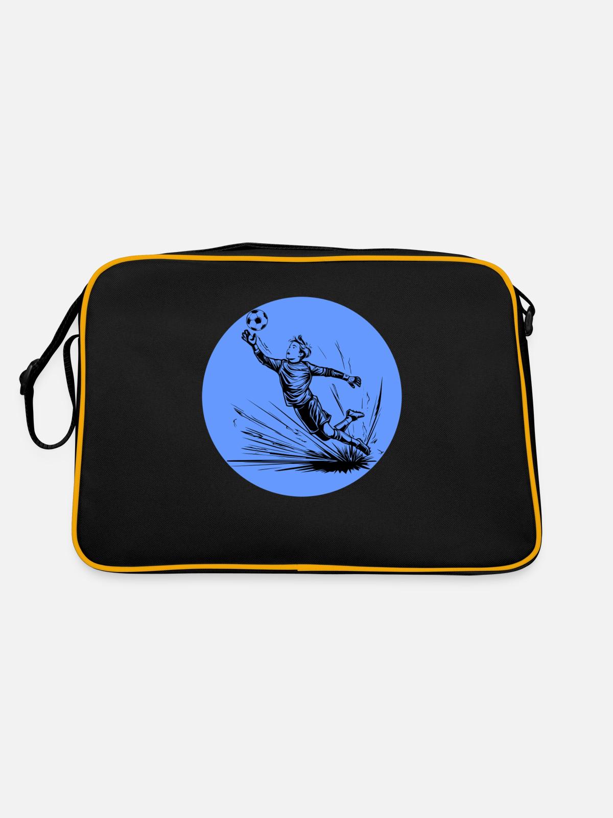Torwart - Retro Tasche - Schwarz/Gold - Hinten