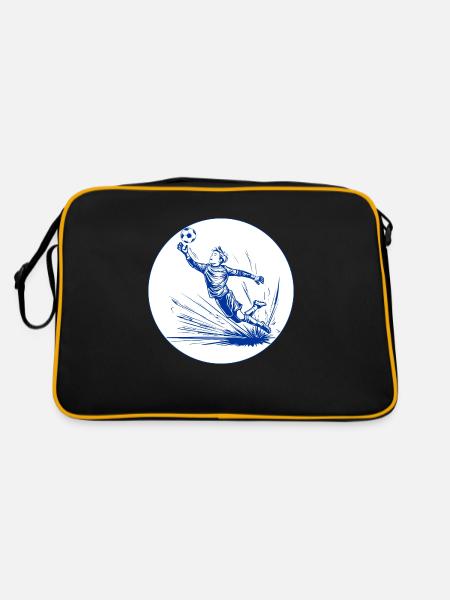 Goalkeeper (blue and white) - Retro Bag - black/gold - Back