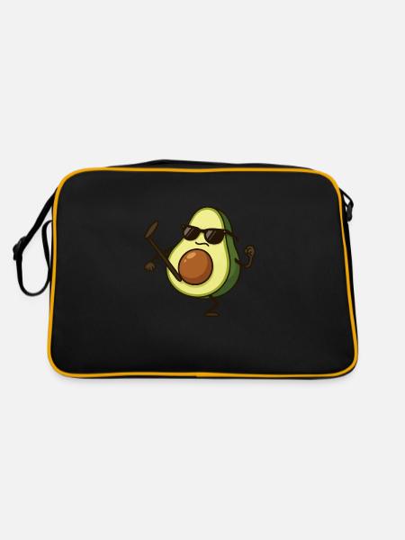 avocado karate - Retro Tasche - Schwarz/Gold - Hinten