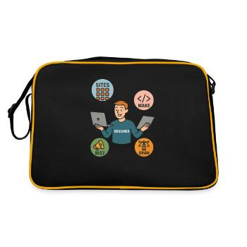 FIGMA CONFIG - Sac Retro - noir/or - Dos