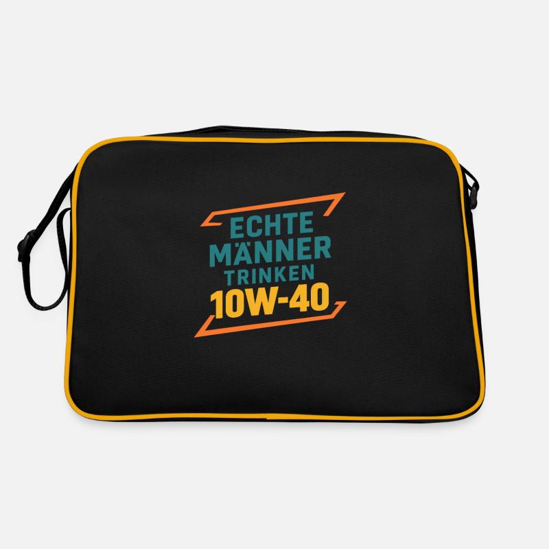 Echte Manner trinken 10W-40 Retro Tasche