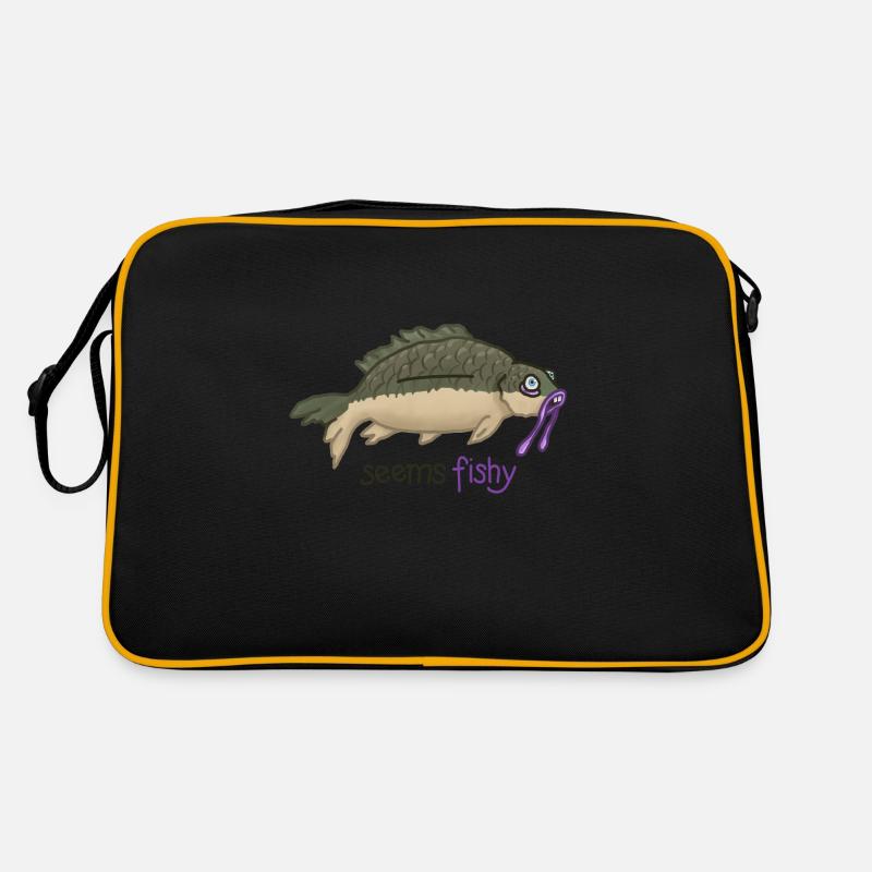 Karpfen - Retro Tasche - Schwarz/Gold