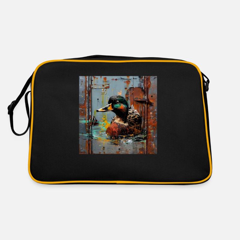 Graffiti Floating Mallard Rusty Background Retro Bag