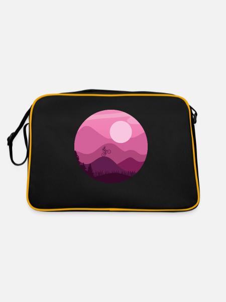 Mountainbiker - Retro Tasche - Schwarz/Gold - Hinten