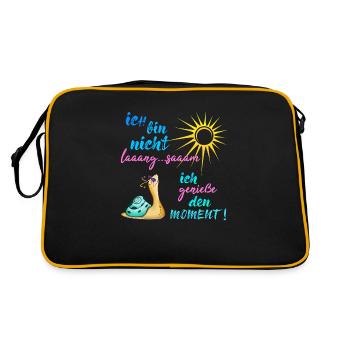 Je ne suis pas lent... Je profite du moment - Sac Retro - noir/or - Dos