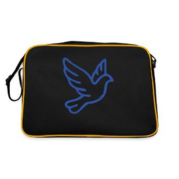 Peace symbol in elegant one-line drawing - Retro Bag - black/gold - Back