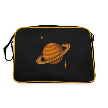 Planète Saturne rétro – Design spatial vintage - Sac Retro - noir/or - Dos