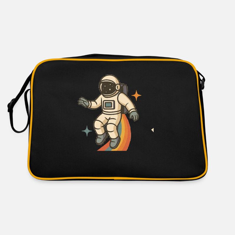Astronaute avec arc-en-ciel – Rêve spatial rétro Sac Retro