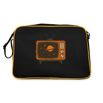 Retro Fernseher mit Universum – Vintage Space Vib - Retro Tasche - Schwarz/Gold - Hinten