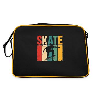 Planche à roulettes Vintage Rétro Skateur Skate Skater - Sac Retro - noir/or - Dos