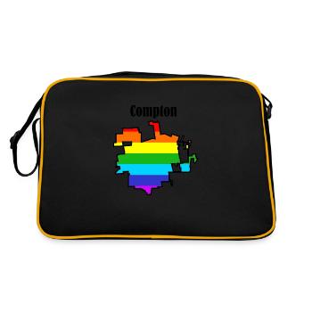 Compton Regenbogen - Retro Tasche - Schwarz/Gold - Hinten