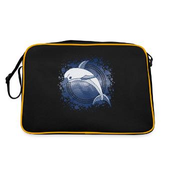 Delfin - Retro Tasche - Schwarz/Gold - Hinten