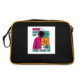 Nurse off Duty wine - Retro Bag - black/gold - Back