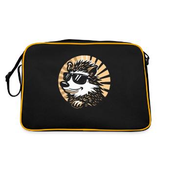 hérisson bande dessinée cool - Sac Retro - noir/or - Dos