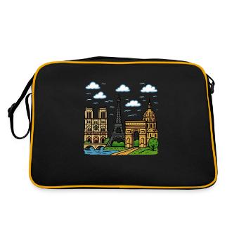paris stadt - Retro Tasche - Schwarz/Gold - Hinten