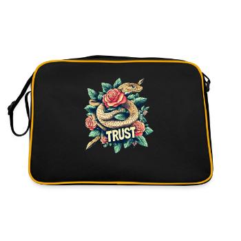 Trust – Snake & Roses. - Retro Bag - black/gold - Back