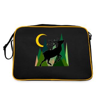 Hirsch - Retro Tasche - Schwarz/Gold - Hinten