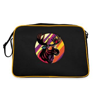 Elch Comic Cool - Retro Tasche - Schwarz/Gold - Hinten