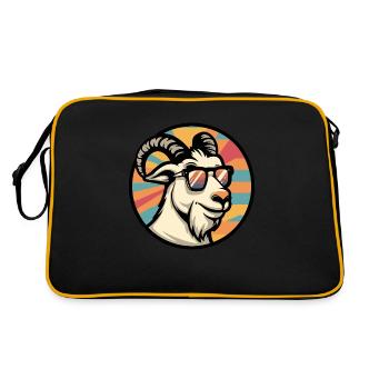 Bergziege Comic Cool - Retro Tasche - Schwarz/Gold - Hinten