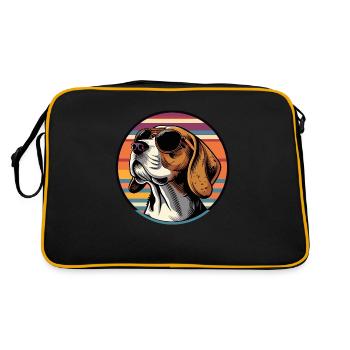 Beagle Chien Cool - Sac Retro - noir/or - Dos