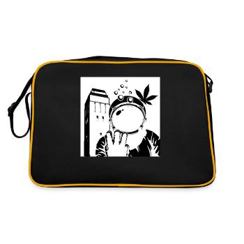 Astrohort Schwarz/Weis Invers - Retro Tasche - Schwarz/Gold - Hinten
