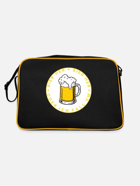 Bees here - Oder ich fall um! - Retro Bag - black/gold - Back