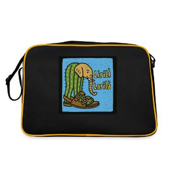 Lirili Larila Elefant - Italienische Hirnfäule - Retro Tasche - Schwarz/Gold - Hinten