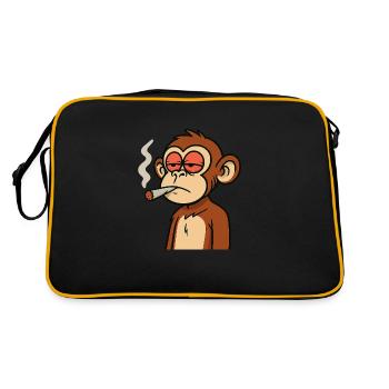 Chill Monkey - Stoner de conception de dessin animé drôle - Sac Retro - noir/or - Dos