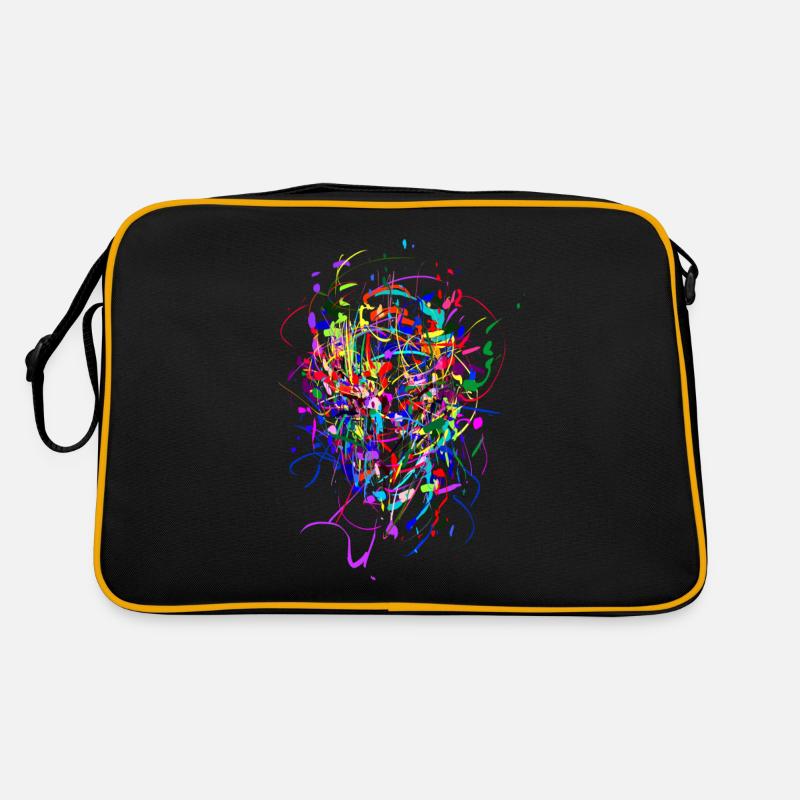 Farb - Bombe / Abstrakt / Gesicht Retro Tasche