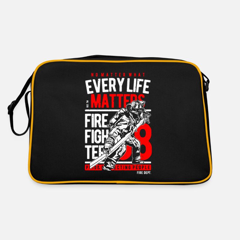 Pompiers Chaque vie Compte Sac Retro