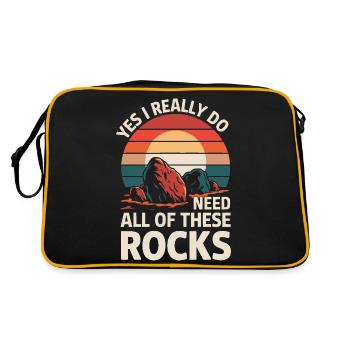 Experte für Geologie Gestein Geologe - Retro Tasche - Schwarz/Gold - Hinten