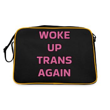 Woke up trans again - trans pride - Retro Bag - black/gold - Back
