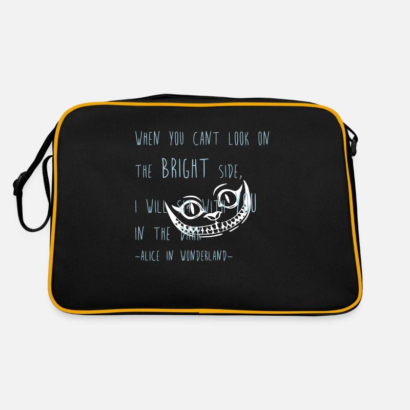 Katze Hutmacher - Retro Tasche - Schwarz/Gold