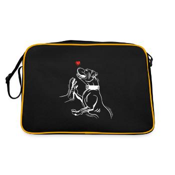 Pitbull dessiné à la main - Sac Retro - noir/or - Dos