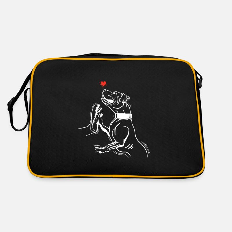 Hand-drawn pitbull Retro Bag