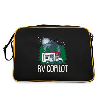 Motorhome Copilot for Caravan and Camping Fans - Retro Bag - black/gold - Back